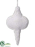 Silk Plants Direct Finial Ornament - White - Pack of 6