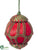 Cord Ball Ornament - Red Green - Pack of 6