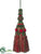 Tassel Ornament - Red Green - Pack of 4