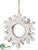 Snowflake Ornament - White Antique - Pack of 6