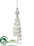 Silk Plants Direct Tassel Ornament - Antique Pearl - Pack of 12