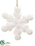 Silk Plants Direct Star Ornament - White Glittered - Pack of 8