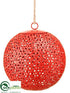 Silk Plants Direct Ball Ornament - Red - Pack of 2