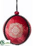 Silk Plants Direct Ball Ornament - Red Gold - Pack of 6
