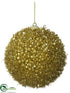 Silk Plants Direct Fuzzy Ball Ornament - Gold - Pack of 12