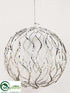 Silk Plants Direct Ball Ornament - Silver - Pack of 12