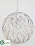 Silk Plants Direct Ball Ornament - Silver - Pack of 8
