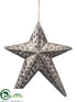 Silk Plants Direct Star Ornament - Pewter - Pack of 2