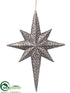 Silk Plants Direct Star Ornament - Pewter - Pack of 2