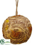 Silk Plants Direct Ball Ornament - Brown Two Tone - Pack of 12