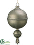 Silk Plants Direct Ball Drop Ornament - Gray Antique - Pack of 2