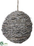 Silk Plants Direct Twig Ball Ornament - Brown Silver - Pack of 6