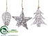 Silk Plants Direct Finial, Tree, Star Ornament - White Brown - Pack of 8