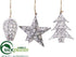 Silk Plants Direct Finial, Tree, Star Ornament - White Brown - Pack of 8