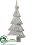 Silk Plants Direct Star Tree Mold Ornament - Silver Antique - Pack of 12