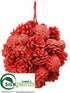 Silk Plants Direct Ball Ornament - Red Glittered - Pack of 4