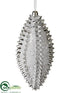 Silk Plants Direct Beaded Spiky Finial Ornament - Silver - Pack of 12