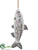 Fish Ornament - Brown Whitewashed - Pack of 4