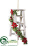 Silk Plants Direct Ladder Ornament - White - Pack of 6