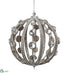Silk Plants Direct Rhinestone Filigree Ball Ornament - Silver Clear - Pack of 6