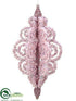 Silk Plants Direct Beaded Swirl Finial Ornament - Pink - Pack of 12