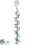 Silk Plants Direct Drop Ornament - Blue Iridescent - Pack of 6