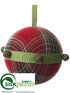 Silk Plants Direct Ball Ornament - Red Green - Pack of 12