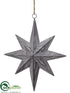 Silk Plants Direct Star Ornament - Gray - Pack of 6