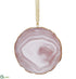 Silk Plants Direct Agate Stone Ornament - Pink Gold - Pack of 6