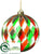 Ball Ornament - Red Green - Pack of 6