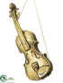 Silk Plants Direct Violin Ornament - Gold Antique - Pack of 6