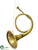 French Horn Ornament - Gold Antique - Pack of 6