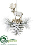 Silk Plants Direct Moose Ornament - Beige Antique - Pack of 6