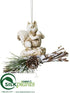 Silk Plants Direct Squirrel Ornament - Beige Antique - Pack of 6