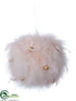 Silk Plants Direct Furry Ball Ornament - Pink - Pack of 8