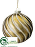 Silk Plants Direct Ball Ornament - Gold Antique - Pack of 6