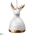 Silk Plants Direct Reindeer Ornament With Bell - White Gold - Pack of 4