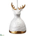 Silk Plants Direct Reindeer Ornament With Bell - White Gold - Pack of 4