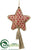 Jute, Crochet Star Ornament - Red Natural - Pack of 6