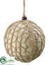 Silk Plants Direct Jute, Crochet Ball Ornament - Beige Natural - Pack of 4