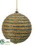 Silk Plants Direct Jewel Ball Ornament - Peacock Gold - Pack of 6