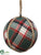 Plaid Ball Ornament - Green - Pack of 12