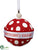Merry Christmas Polka Dot Ball Ornament - Red White - Pack of 12