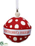 Silk Plants Direct Merry Christmas Polka Dot Ball Ornament - Red White - Pack of 12