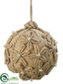 Silk Plants Direct Pearl Jute Ball Ornament - Natural Pearl - Pack of 3