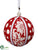 Polka Dot, Damask Ball Ornament - Red White - Pack of 6