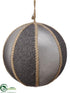 Silk Plants Direct Ball Ornament - Silver Brown - Pack of 2