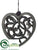 Wood Heart Ornament - Black - Pack of 6