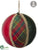 Plaid Ball Ornament - Red Green - Pack of 12