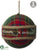 Plaid Ball Ornament - Red Green - Pack of 12